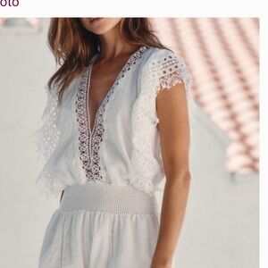 Peixoto Ivory Lace Detail Garment Medium